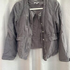 Utility Jacket Gray Women’s linen jacket coat light jacket blazer large